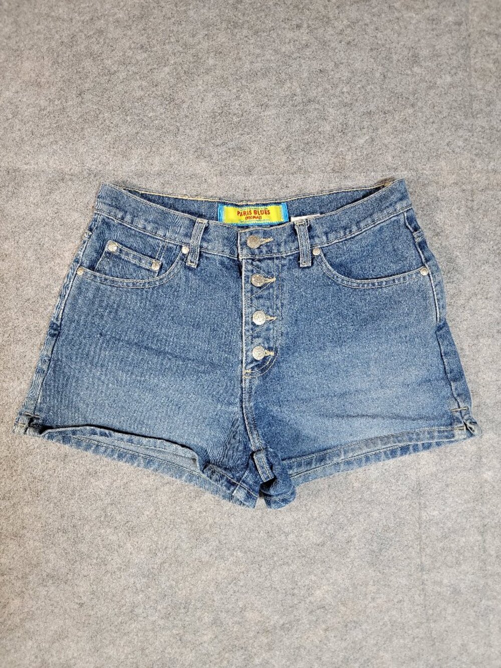 Vintage 90s/Y2K Paris Blues Button Fly High Waisted Denim Shorts - Size 7 / ~29"